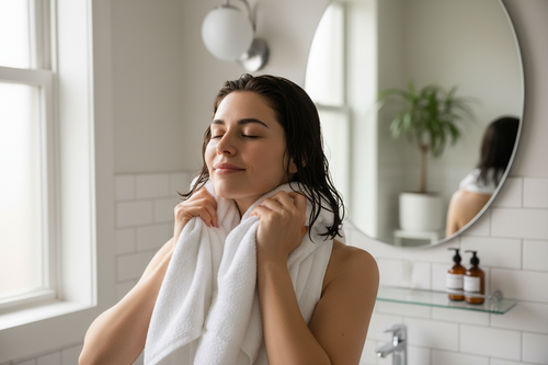 essorez les cheveux avec une serviette